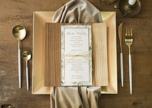 glamour karta dań weselnych menu weselne plan podawania posiłków, złocone i eleganckie dowolna treść
