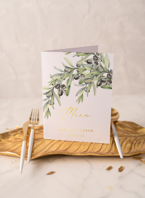 glamour menu weselne na stoły karta dań weselnych, eleganckie zlocone litery wasza treść