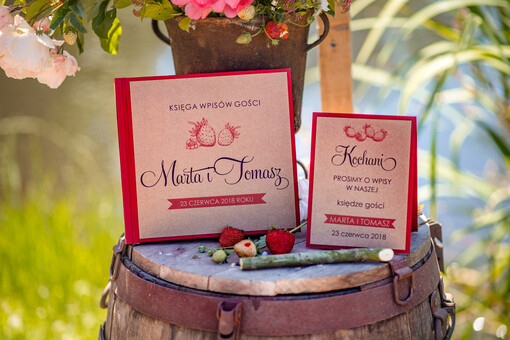 Rustykalne/retro ksiega pamiatkowa na wpisy gosci weselnych, rystykalna wasza tresc