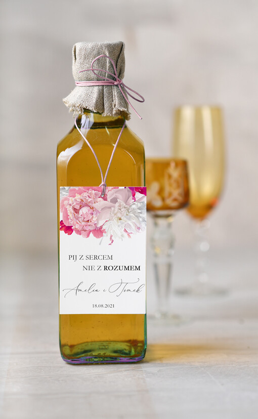 rustykalne zawieszka na alkohol weselny, rustykalne z waszą treścią