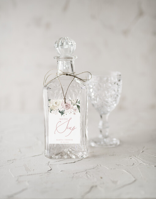 rustykalne zawieszki ślubne na butelki, rustykalne śmieszne treści