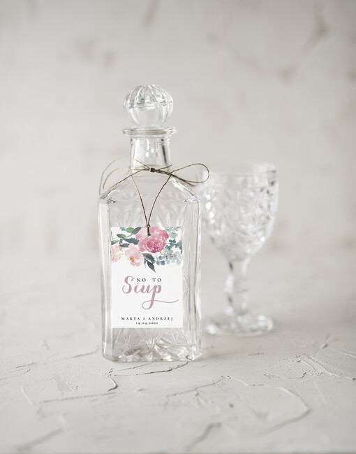 rustykalne ślubne zawieszki na alkohol, rustyklane dużo treści do wyboru