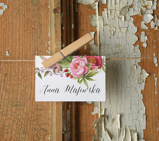 Boho/etno/pióra eleganckie winietki na stół weselny wizytówki ślubne