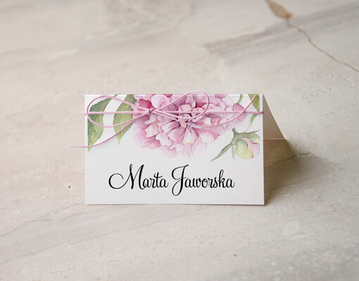 Boho/etno/pióra ręcznie robione winietki ślubne wizytówki dla gości weselnych