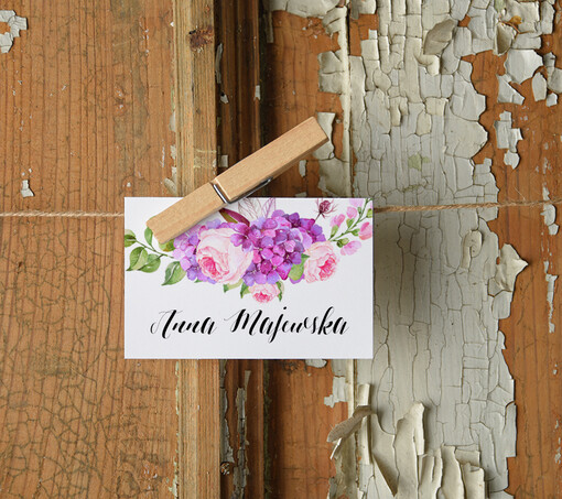 Boho/etno/pióra ślubne winietki wizytówki dla gości weselnych