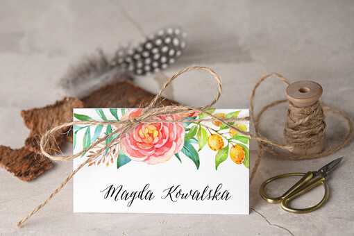 Boho/etno/pióra karteczki ślubne winietki weselne