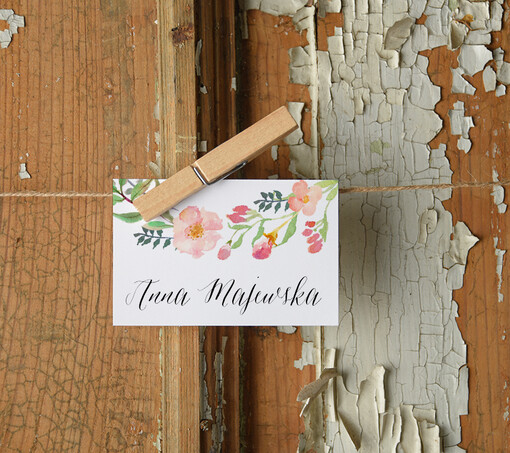 Boho/etno/pióra eleganckie winietki na stół weselny wizytówki ślubne