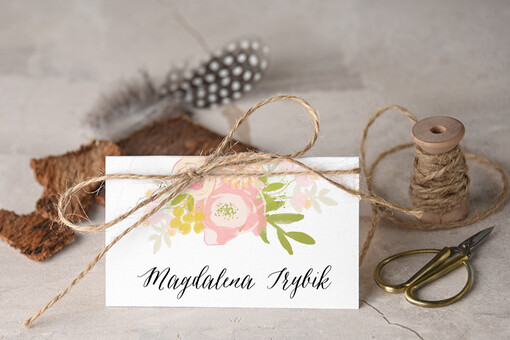 Boho/etno/pióra karteczki ślubne winietki weselne