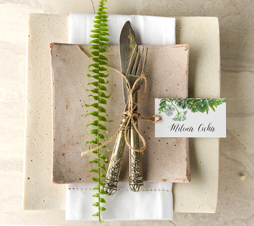 Boho/etno/pióra ślubne winietki na stół weselny