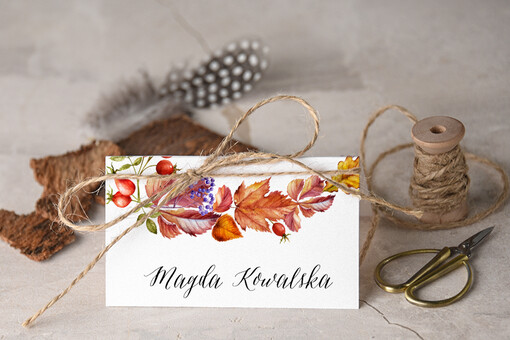 Boho/etno/pióra ślubne winietki wizytówki dla gości weselnych
