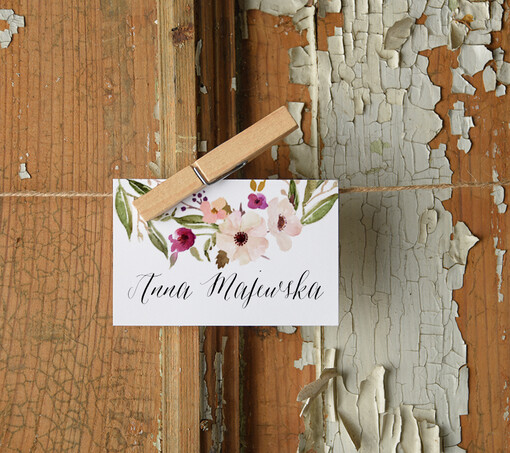 Boho/etno/pióra karteczki ślubne winietki weselne