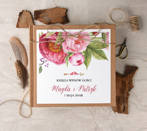 Boho/etno/pióra pamiatkowa ksiega gosci weselnych, boho style z romantycznymi elementami