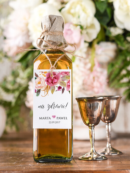 boho/etno/pióra zawieszki na nalewki weselne, boho smieszne teksty