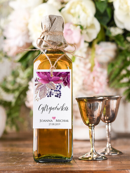 boho/etno/pióra etykieta na wódkę zawieszka na alkohol weselny, boho dowolna tresc