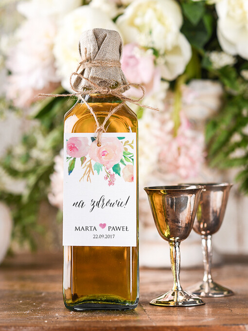 boho/etno/pióra etykieta na wódkę zawieszka na alkohol weselny, boho smieszna tresc