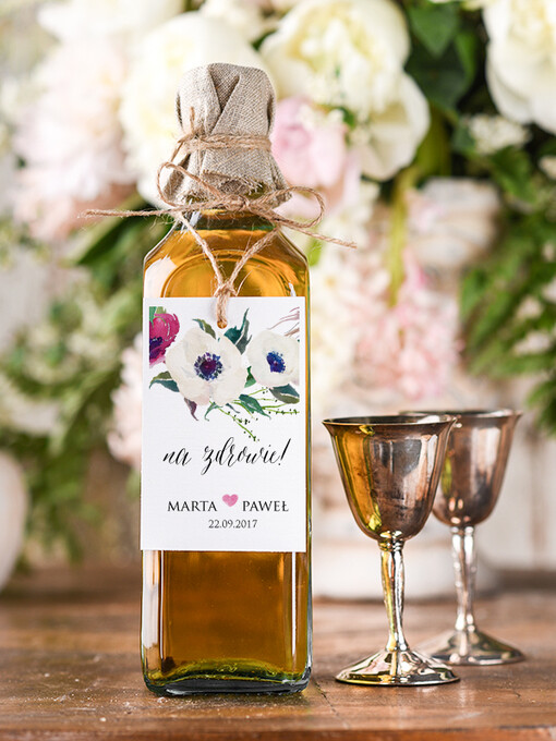 boho/etno/pióra etykiety na wódkę weselną, boho duzo tekstow do wyboru