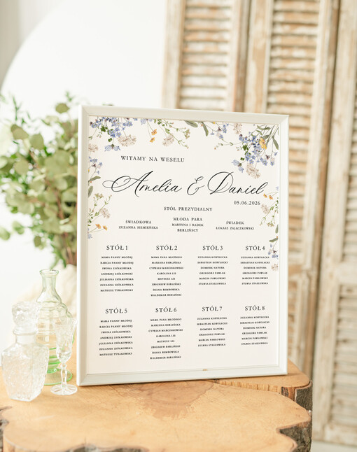 Plakaty Rustykalne tablica z planem stołów na wesele plan stołów weselnych, plan usadzenia gości na weselu, plansza z usadzeniem gości na weselu, plan stołów na weselu