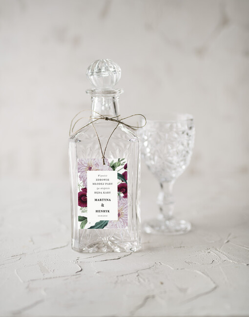 botaniczne podróżnicze  zawieszka na alkohol weselny, botaniczne z duzo tekstow