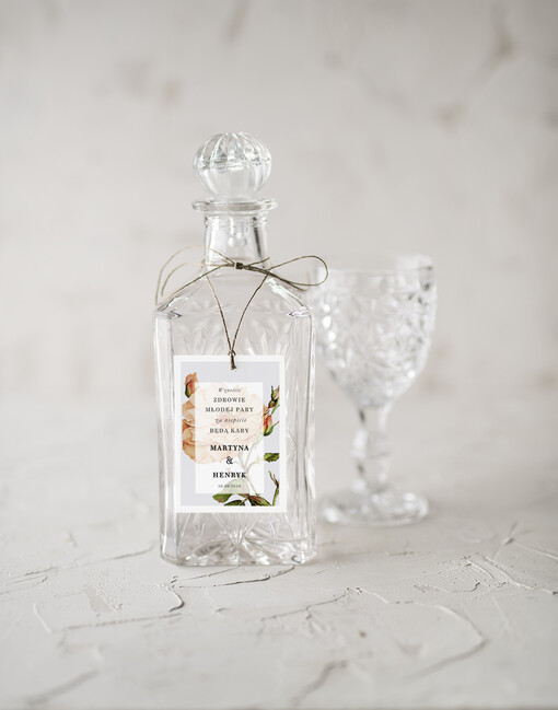 botaniczne podróżnicze  etykiety na wódkę weselną, botaniczne tekst dowolny