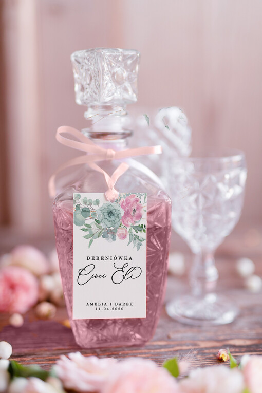 botaniczne podróżnicze  zawieszki na wódkę weselną, eleganckie z dowolną treścią
