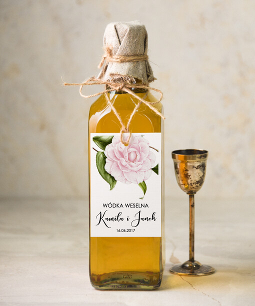 botaniczne podróżnicze  etykieta na wódkę zawieszka na alkohol weselny, eleganckie z dowolną treścią