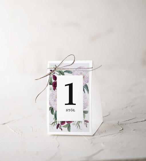 botaniczne podróżnicze  numerek stojak na stół weselny, kwiaty boho piekne kolory