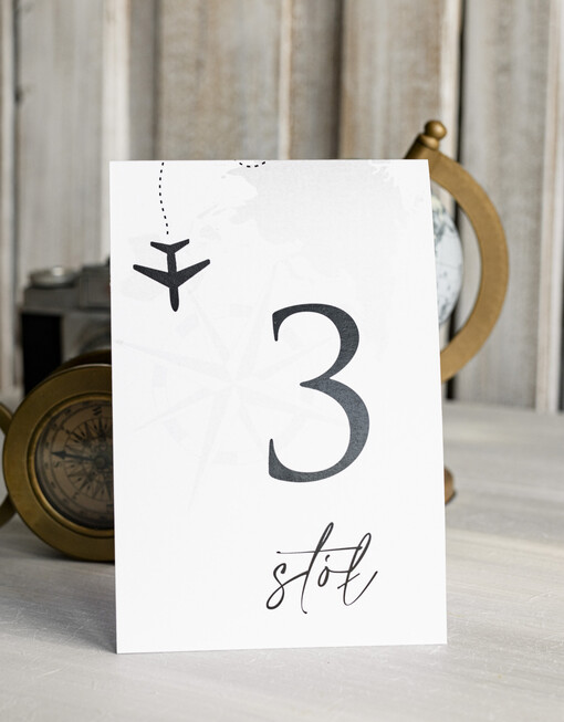 botaniczne podróżnicze  numery na stoły weselne, podróżnicze numery na stół weselny, numeracja stołów weselnych z mapą świata, tematyczne numery na stoły weselne