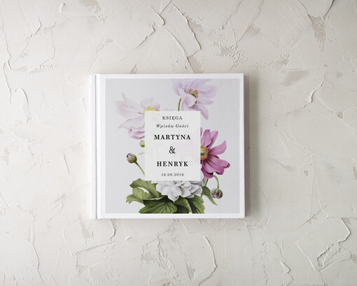 botaniczne księga gości weselnych personalizowna, boho romantyczne kwiaty wasza tresc