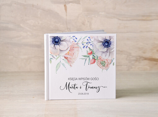 botaniczne ślubny album na zdjęcia wklejane i ksiega gosci, w stylu boho wasze imiona i data