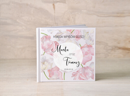 botaniczne album na zdjęcia ślubne i wpisy gości weselnych, w stylu boho wasze imiona i data