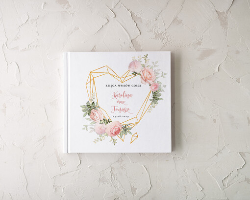 botaniczne album na zdjęcia ślubne i wpisy gości weselnych, boho romantyczne kwiaty wasza tresc