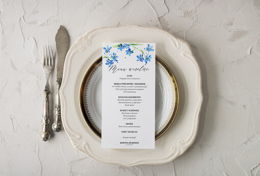 rustykalne menu ślubne z planem posiłków, rustykalne dowolna treść