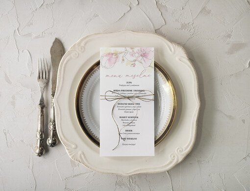 rustykalne menu weselne na stoły plan podawania posiłków, rustykalne dowolna treść