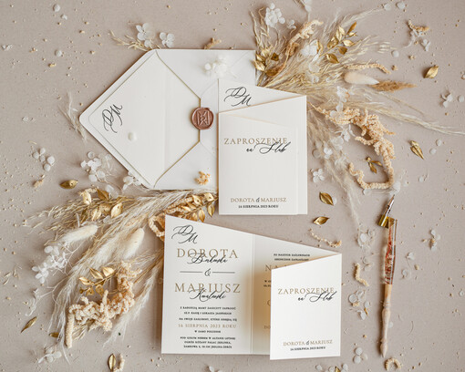 Minimalistyczne nietypowe zaproszenia weselne, nietuzinkowe, nowoczesne proste zaproszenia