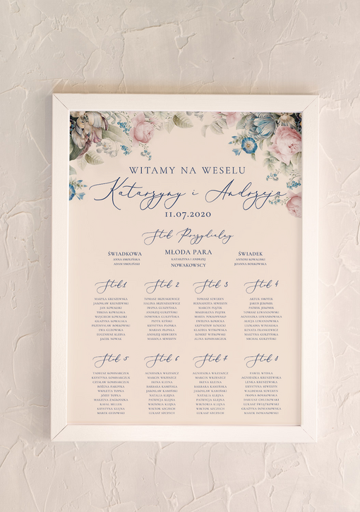 Plakaty Special Line plansza powitanie gości i plan stołów w jednym