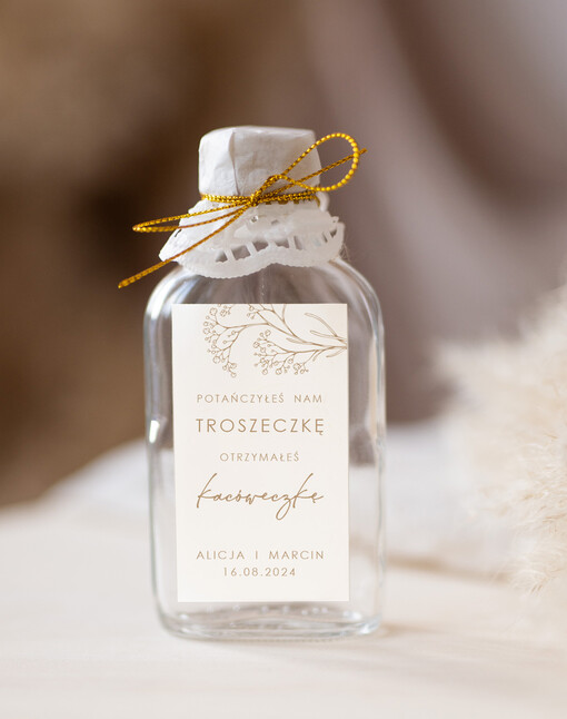 Butelki prezent dla gości weselnych, buteleczki 100 ml prezent dla gości, pomysł na prezenty dla gosci weselnych, buteleczki na własny trunek