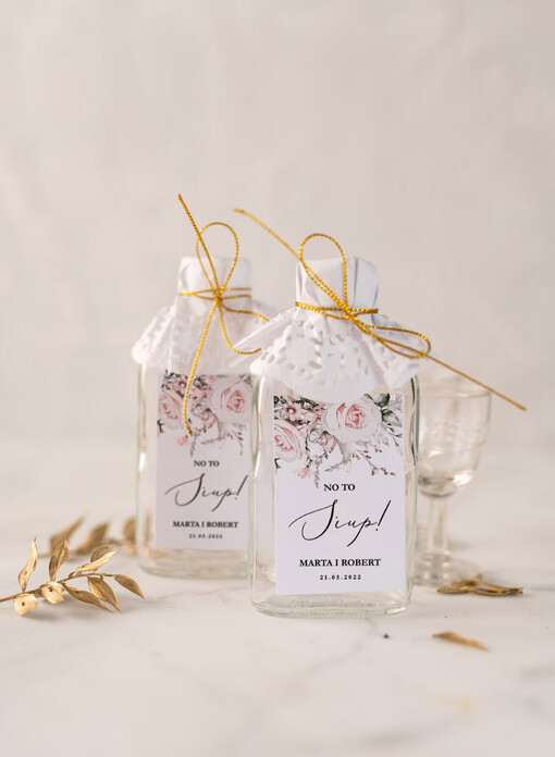 Butelki podziękowania prezenciki dla gości weselnych, kacowki buteleczki na nalewki