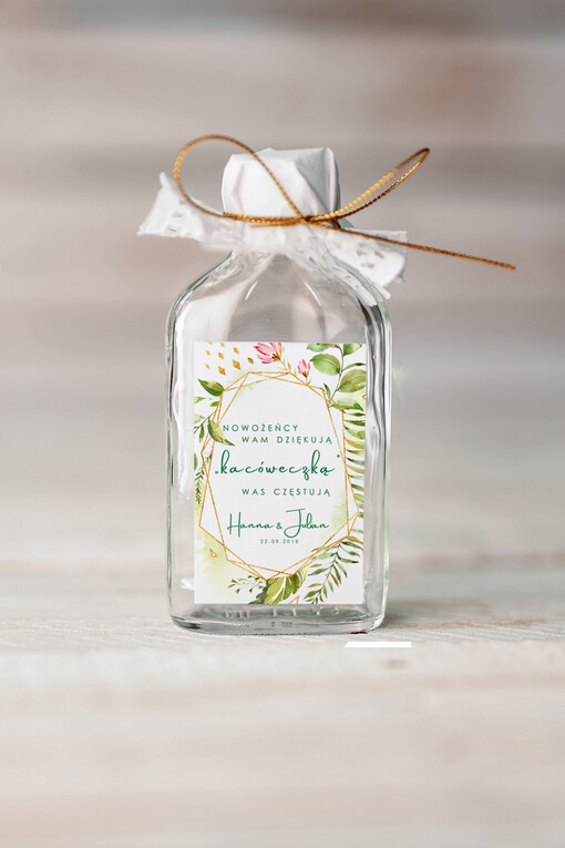 Butelki pomysłowe podziękowania dla gości, malutkie buteleczki na alkohol