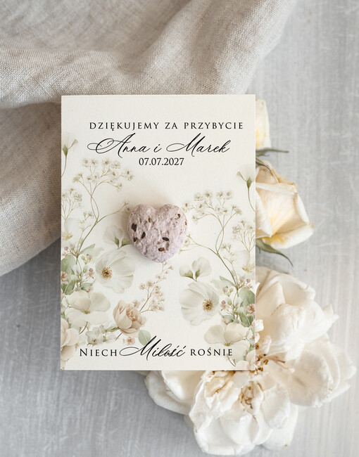 Nasionka Kwiatów podziękowania dla gości weselnych, prezenciki dla gosci, podziekowanie upominek nasionka kwiatów