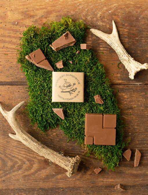 Czekoladki personalizowane podziękowania dla gości weselnych, czekolada personalizowana