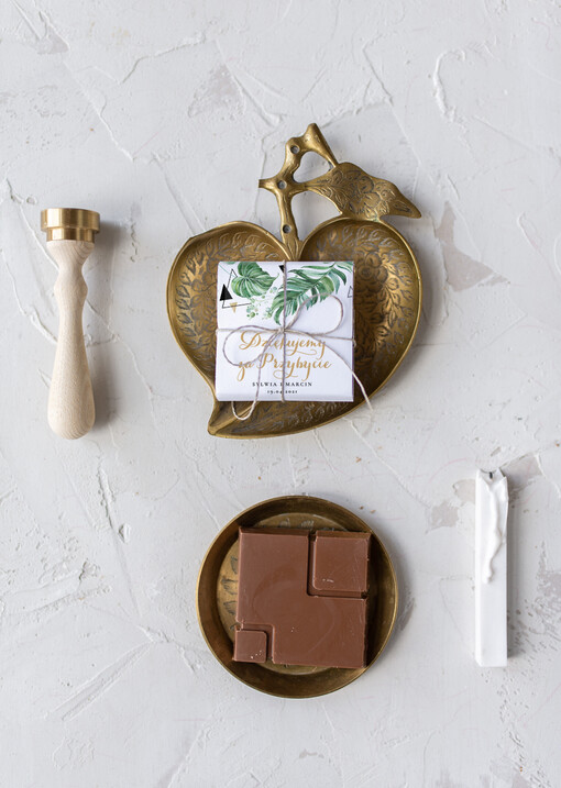 Czekoladki podziękowania dla gości weselnych czekoladki słodkie zaskoczenie czekoladki personalizowane