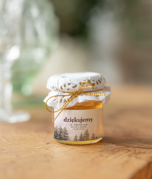 Miody i słoiczki Nutella pomysł na prezenty dla gości weselnych, podziękowanie dla gości weselnych, miodki na podziękowania dla gości, prezenty dla gości weselnych, słoiczek z miodem