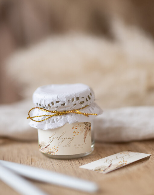 Miody i słoiczki Nutella pamiątki dla gości weselnych, słoiczek miodu z personalizacją