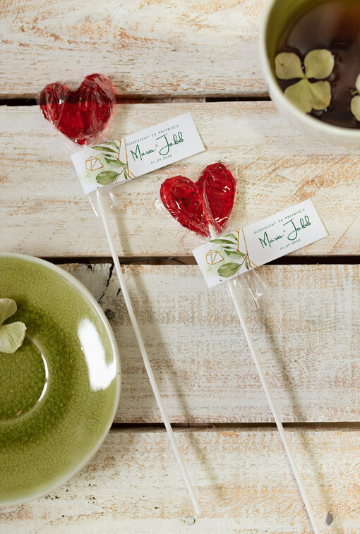 Lizaki podziękowania od pary młodej po weselu spersonalizowane przysmaki