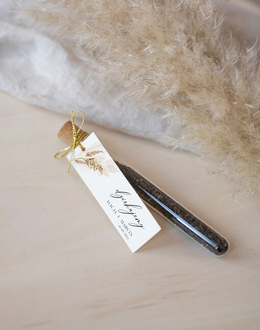 Fiolki piękne podziękowania, pomysłowe saszetki kawa, fiolka z herbata lub kawa