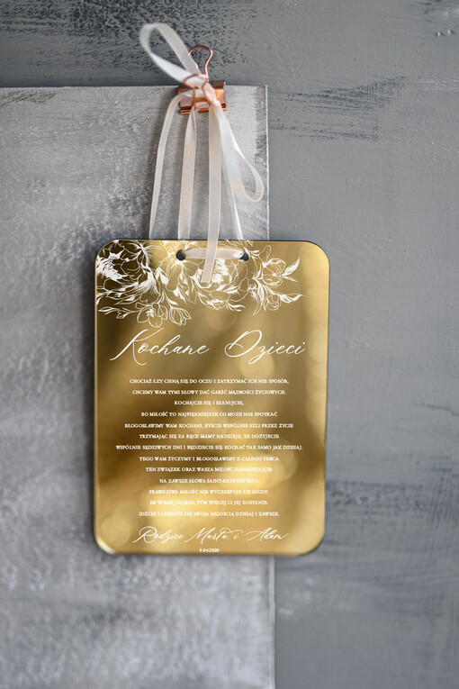 Błogosławieństwo od Rodziców Błogosławieństwo od Rodziców złote lustro 3 mm