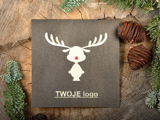 laserowe Kartki Bożonarodzeniowe z Logo Twojej Firmy, perłowe kartki wycinane laserowo