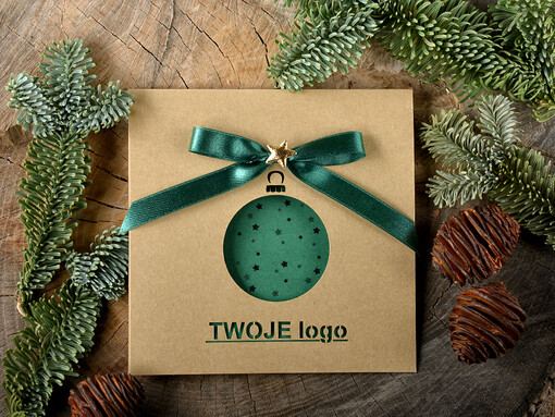 laserowe kartki swiateczne z logo firmy, karnety bożonarodzeniowe cięte laserem