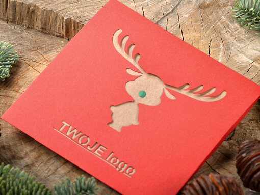 laserowe kartki świąteczne dla firm z logo, składane kartki wycinane laserowo