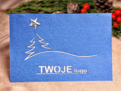 laserowe firmowe kartki świąteczne z logo firmy, karnety bożonarodzeniowe i na nowy rok wycianane laserowo
